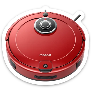 round robot vacuum cleaner apple style emoji sticker