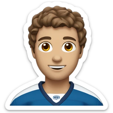 Ice hockey player with brown hair sticker