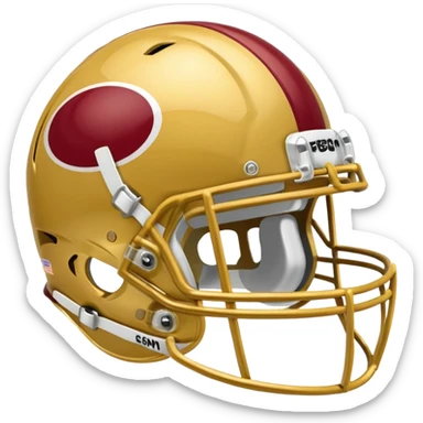 College football player helmet in gold color  sticker