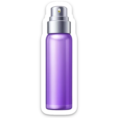 Emoji of a body highlighter spray. It is a small cylindrical purple bottle. sticker