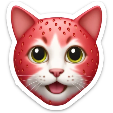 strawberry cat  sticker