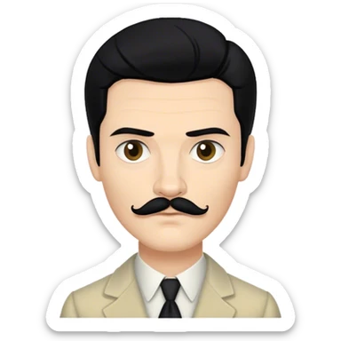 james march, american horror story, black hair, even peters, tiny moustache,  sticker