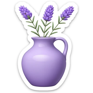 A small white vase holding one lavender flower. sticker