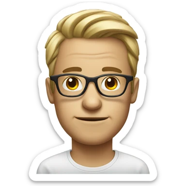 nerd face with sunglasses sticker