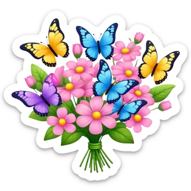 bouquet of butterflies sticker