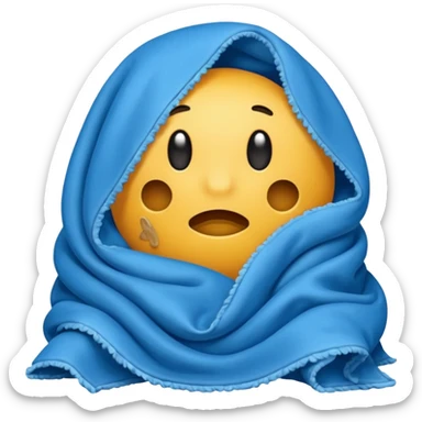 blue blanket with a bad smell coming off of it sticker