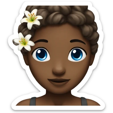 lilies fairy with brown skin and blue eyes sticker