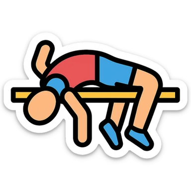 color outline icon of a high jump athlete sticker