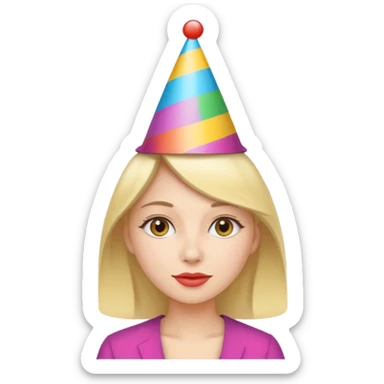 parti şapkalı kadın sticker