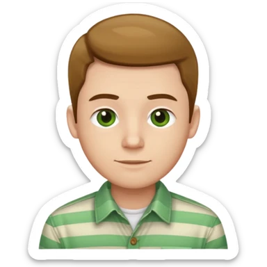 Man with green Striped Shirt not t shirt sticker