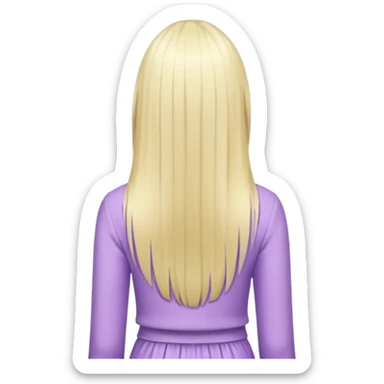 back view of a person, blonde with long straight hair, wearing pastel purple clothes, variation 4 sticker