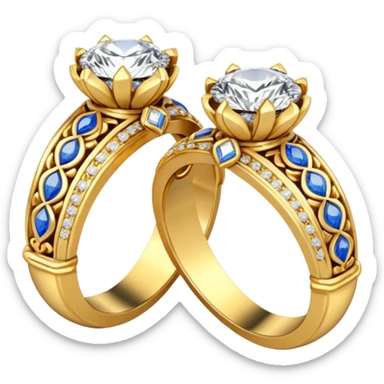 two ndian engagements rings next to each other sticker