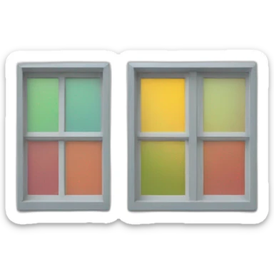 3 areas forming a colored windows sticker