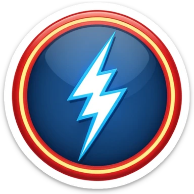 Red and blue lightening in a circle shape with effects sticker