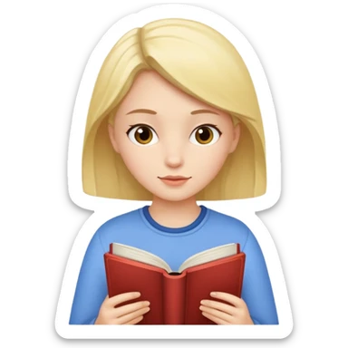 girl reading a book sticker