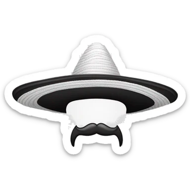 sombrero vueltiao Colores blanco y negro sticker