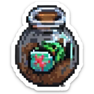 Survival item in zombie apocalypse, Dead Ahead Zombie Warfare style, pixelated sticker