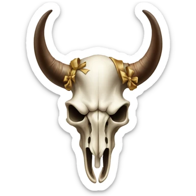 homoyoyo long horn skull with bows sticker