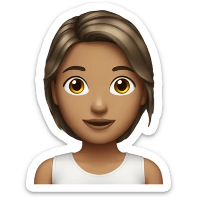 Brunette girl with highlights  sticker