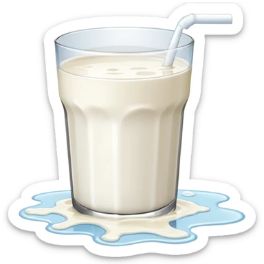 glass of milk spill on floor sticker