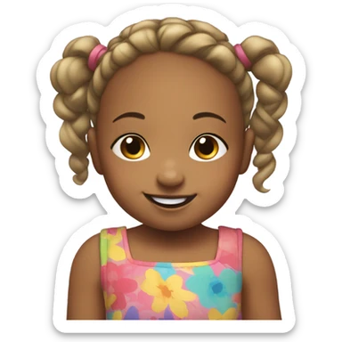 baby girl with pigtails  sticker