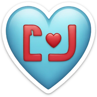A heart with a L in the middle￼ sticker