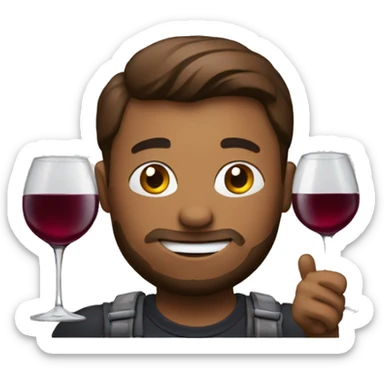 Gigachad avec un ver de vin rouge  sticker