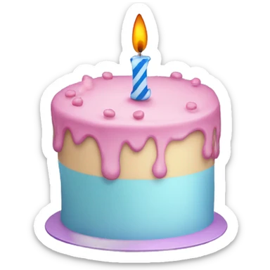 A birthday cake with a candle that says Alice  sticker