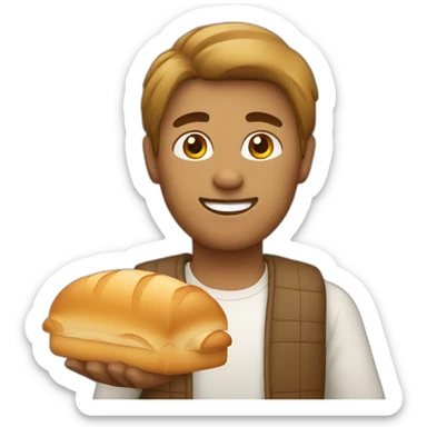 light brown guy with bread and mullet sticker