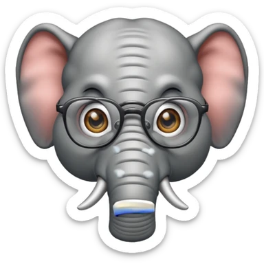 elephant wtih glasses sticker