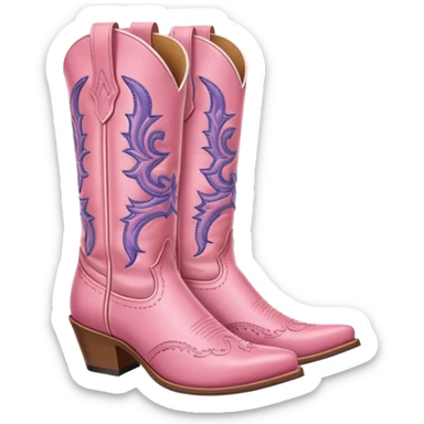 Pink cowboy boots sticker