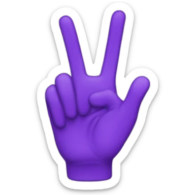 Purple peace hand sticker