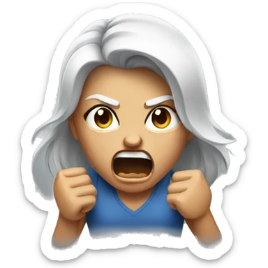 Girl angry yelling sticker