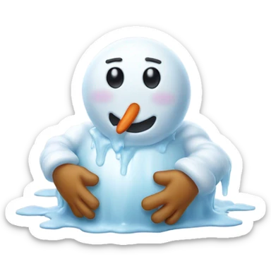 Snowman melting away sticker