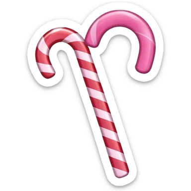 Red and pink candy cane sticker
