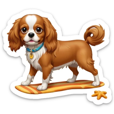 cavalier king charles spaniel on beach sticker