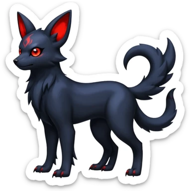 Dark Absol-Poochyena-Umbreon-fusion (full body) sticker