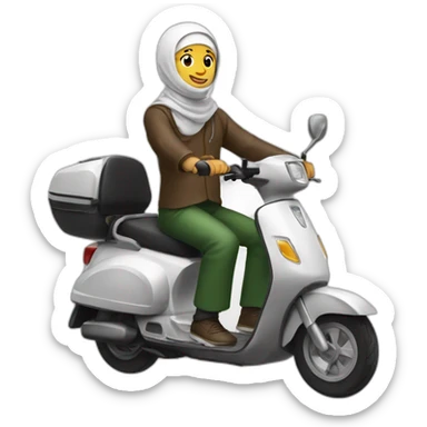 muslim on scooter sticker