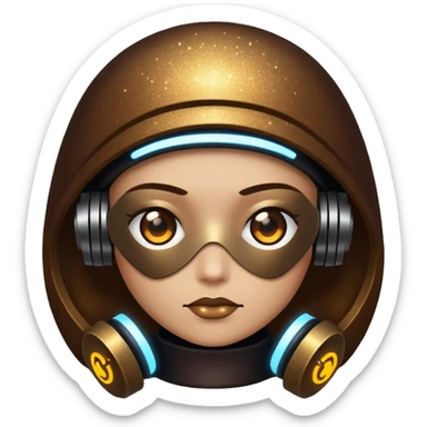 glitter cheap brown cyberpunk sticker