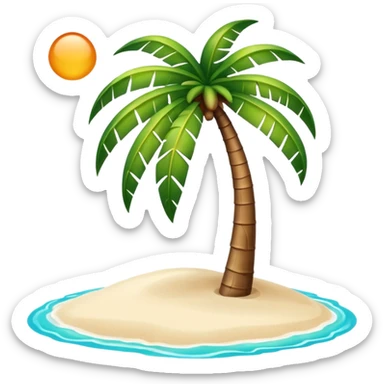 create me an emoji with a background of a palm tree and an island  sticker