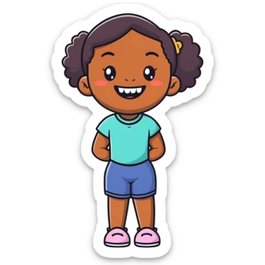 Skinny black girl with a gap teeth sticker