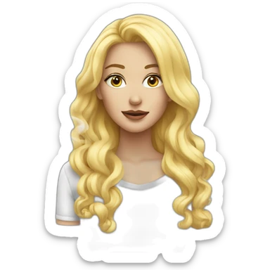 Sexy blonde girl smoke sticker