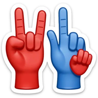foam finger blue (#00A3E0) and red (#F9423A) sticker
