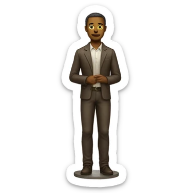 Museum man statue, full body, showing all of the skin sticker