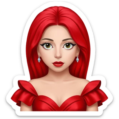 lady gaga with red dress sticker