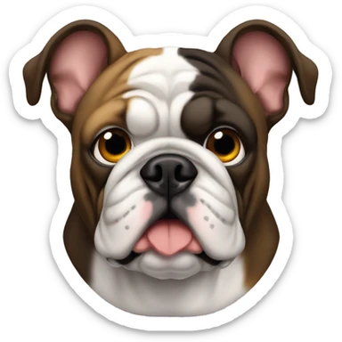 Bulldog francés máscara negra de color cafe sticker