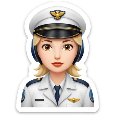 Woman pilot no skin colo sticker