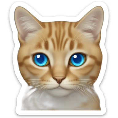 Cat with blue eyes holding Kazakhstan tenne sticker