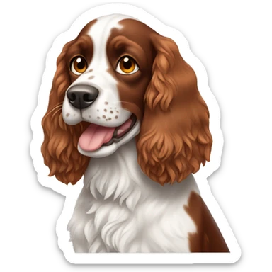 Russian hunting spaniel of red-white color with freckles sticker
