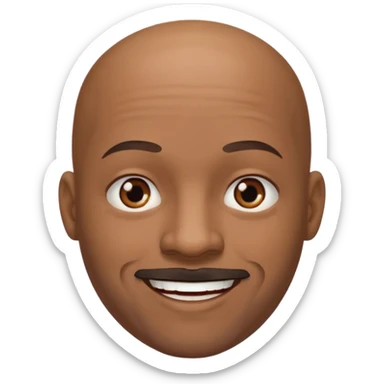 Bald black man white goatee sticker